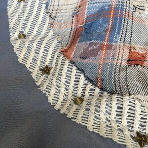 POL Overlay V-Neck Plaid Thermal Top
